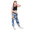 lontakids Girls Hip Hop Clothes 2 Piece Outfits Crop Tops Camouflage Jogger Pants Set Jazz Street Dancewear (12-14,blue) view 1