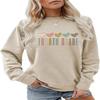 ESIKAH Fourth Grade Teacher Sweatshirt Women 4th Grade Shirts Cute Colorful Leopard Heart Graphic Crewneck Pullover Tops view 1