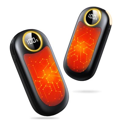 Hand Warmers Rechargeable, Dual-Sided Heating with LED Display, Flashlight, 4 Heating Levels Electric Pocket Heater for Raynauds, Golf, Camping, Hunting, Gifts for Christmas Men Women