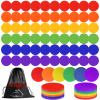 TuXHui 60 Pcs Poly Vinyl Spot Markers Rubber Floor Dots Non Slip Agility Markers Flat Field Cones for PE Gym Classes, Classroom Activities and Games, Soccer Basketball Sports Speed Agility Training view 1