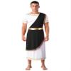 easyforever Men's Ancient Greek Costume Robe Short Sleeve Retro Gold Decoration Toga Dress Up Black X-Large view 1