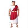 easyforever Men's Ancient Greek Costume Robe Short Sleeve Retro Gold Decoration Toga Dress Up Burgundy Small view 1