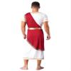 easyforever Men's Ancient Greek Costume Robe Short Sleeve Retro Gold Decoration Toga Dress Up Burgundy Small view 4