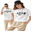 1pc Letter Graphic Round Neck Tee (Color : White, Size : X-Large) view 1