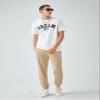 1pc Letter Graphic Round Neck Tee (Color : White, Size : X-Large) view 3