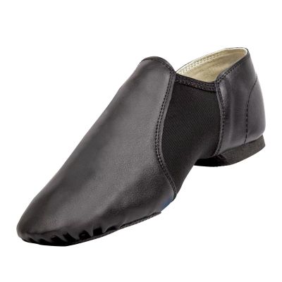 Asyuyu Jazz Shoes for Girls Slip-On PU (Toddler/Little Kid/Big Kid) - Size 2 to 11 for Dance Class & Stage - Black/Tan Split Sole Flexible-Toddler-7.5,Black
