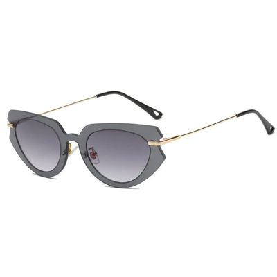 XLUMIO Rimless Cat Eye Sunglasses Women One-Piece Transparent Gradient Frame Sun Glasses Eyeglasses Shades UV400,black,one size