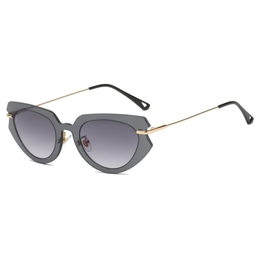 XLUMIO Rimless Cat Eye Sunglasses Women One-Piece Transparent Gradient Frame Sun Glasses Eyeglasses Shades UV400,black,one size