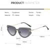 XLUMIO Rimless Cat Eye Sunglasses Women One-Piece Transparent Gradient Frame Sun Glasses Eyeglasses Shades UV400,black,one size view 2