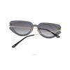 XLUMIO Rimless Cat Eye Sunglasses Women One-Piece Transparent Gradient Frame Sun Glasses Eyeglasses Shades UV400,black,one size view 4