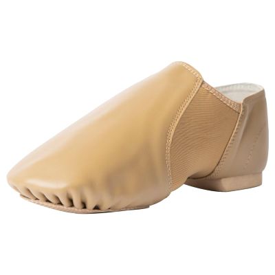 Asyuyu Jazz Shoes for Girls Slip-On Leather (Toddler/Little Kid/Big Kid) - Size 2 to 11 for Dance Class & Stage - Black/Tan Split Sole Flexible-Little Kid-12,Brown