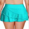 Aleumdr Women's Plus Size Waistband Layered Swimdress Ruffle Swim Skirt Swimsuit Bottom Green 18 Plus view 2
