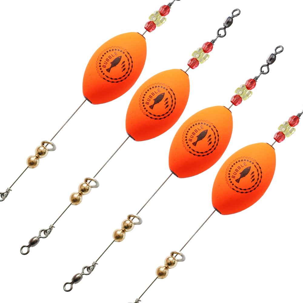 BUBBLE FISHING Popping Corks Floats for Saltwater Inshore Fishing Bobber 4pcs Rattle Rig Weighted Oval Popper Redfish Speckled Trout