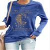MOGUI We Are The Granddaughters Of The Witches You Couldn'T Burn Sweatshirt We Are The Granddaughters Of The Witches Tank Crewneck Long Sleeve Shirt Loose Plus Size Xl Vintage Fun Graphic T Blue view 1