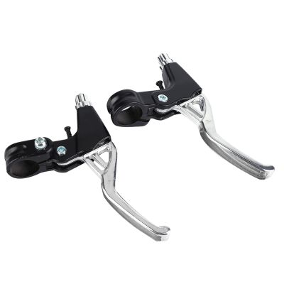 Brake Handles, 1 Pair Metal Hand Brakes Cycling Brake Handles 4 Colors (Silver)