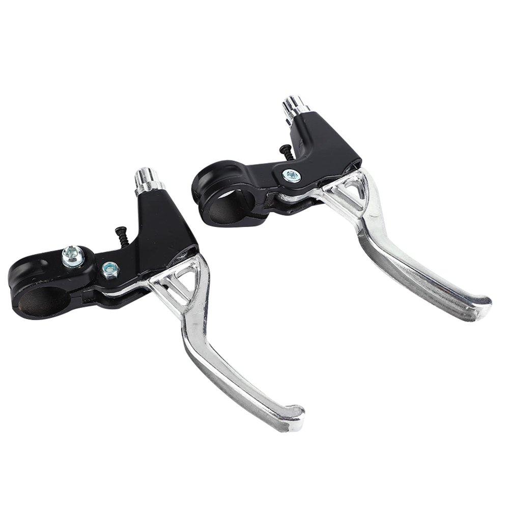Brake Handles, 1 Pair Metal Hand Brakes Cycling Brake Handles 4 Colors (Silver)