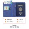 Melsbrinna Premium Leather Passport Holder Covers Case, Waterproof Rfid Blocking Travel Wallet Passport Holder with Pen Holder, Cute Passport Book for Women/Men (Elastic, ELA-Dark blue) view 3