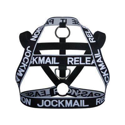 JOCKMAIL Men's Fitness Harness Shoulder Strap Chest Muscle Neck Waist Belt Club Party Hollow Out Body Chest Athletic Harness (One Size, 911Black)