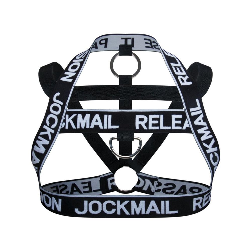 JOCKMAIL Men's Fitness Harness Shoulder Strap Chest Muscle Neck Waist Belt Club Party Hollow Out Body Chest Athletic Harness (One Size, 911Black)