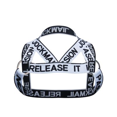 JOCKMAIL Men's Fitness Harness Shoulder Strap Chest Muscle Neck Waist Belt Club Party Hollow Out Body Chest Athletic Harness (One Size, 910White)