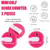 Frienda 3 Pieces Golf Score Counter Mini Golf Stroke Counter with One Touch Reset and Simple Attachment to Scorekeeper Glove in (Pink) view 2