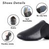 Asyusyu Dance Jazz Shoes Cowhide Leather Jazz Shoes for Women Men Adult-Black,4.5 view 3