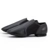 Asyusyu Dance Jazz Shoes Cowhide Leather Jazz Shoes for Women Men Adult-Black,5.5 view 1