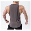 Dressnu Men's Tank Top Solid Color Breathable Training Slim Fit Elastic Sleeveless Yellow M view 3