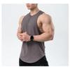 Dressnu Men's Tank Top Solid Color Breathable Training Slim Fit Elastic Sleeveless Yellow M view 4