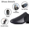 Asyusyu Dance Jazz Shoes Cowhide Leather Jazz Shoes for Women Men Adult-Black,10 view 3