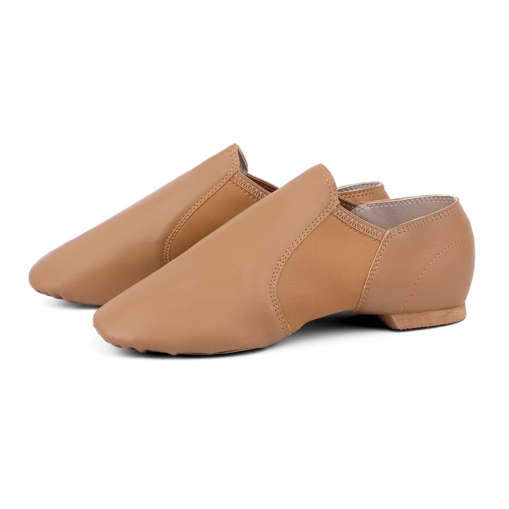 Asyusyu Dance Jazz Shoes Cowhide Leather Jazz Shoes for Women Men Adult-Brown,5