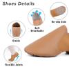 Asyusyu Dance Jazz Shoes Cowhide Leather Jazz Shoes for Women Men Adult-Brown,5 view 3