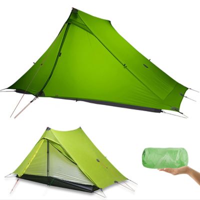 HITUGU 3F UL Gear Lanshan PRO Lanshan Ultralight Tent Ultralight Tent 3-Season Backpacking Tent for 1-Person or 2-Person Camping, Climbing, Hiking, Trekking, Kayaking (for 2 Person, Green- 4 Season)