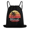 Florida Sunset Palm Drawstring Backpack Bags Sack Pack Cinch Tote String Bag Gym Bag for Yoga Sport Traveling view 1