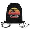 Florida Sunset Palm Drawstring Backpack Bags Sack Pack Cinch Tote String Bag Gym Bag for Yoga Sport Traveling view 2