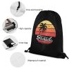 Florida Sunset Palm Drawstring Backpack Bags Sack Pack Cinch Tote String Bag Gym Bag for Yoga Sport Traveling view 4