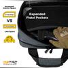 DBTAC Gun Case Bag Compact Small-PLUS | Tactical 3x Pistol Bag Handgun Revolver Shooting Case with Lockable Zipper for Shooting Range Outdoor Hunting, Gray view 4
