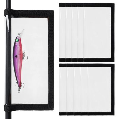 AGOOL Fishing Lure Wraps 5/10 Packs Durable Clear PVC Lure Covers Keeps Fishing Safe Easily See Lures Fishing Hook Covers Bait Storage Keeps Children, Pets and Fishermen Safe from Sharp Hook