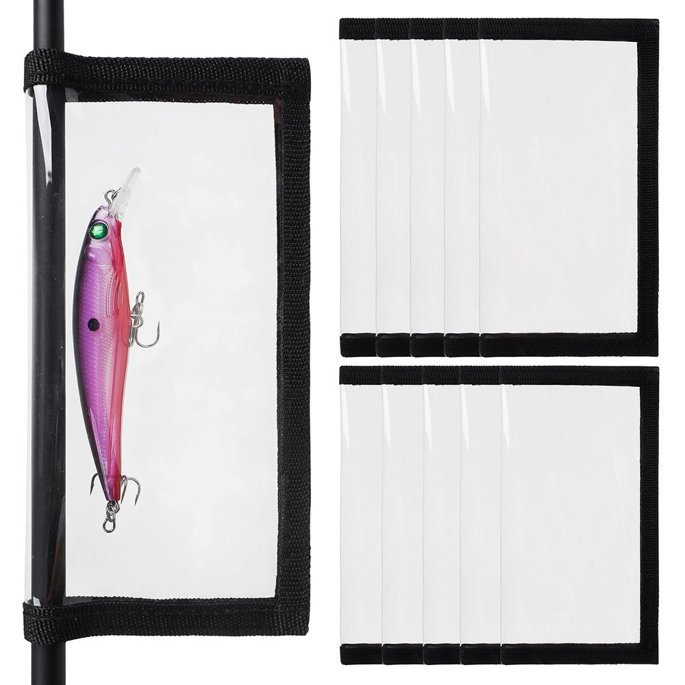 AGOOL Fishing Lure Wraps 5/10 Packs Durable Clear PVC Lure Covers Keeps Fishing Safe Easily See Lures Fishing Hook Covers Bait Storage Keeps Children, Pets and Fishermen Safe from Sharp Hook