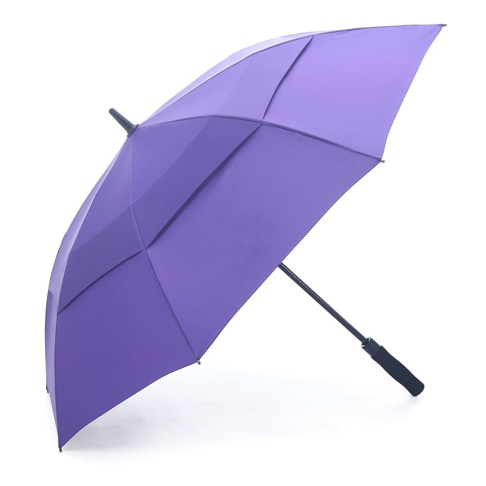 RUMBRELLA 55/62 Inch UV Golf Umbrella Large Oversize Double Canopy Vented Windproof Auto Open Stick Umbrella