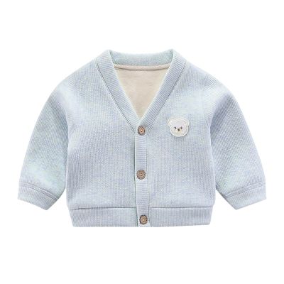 Baby Toddler Boys Girls Cardigan Sweater Newborn Infant Cable Knit Irish Button Closure Jacket Spring (Blue, 3-6 Months)