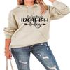ESIKAH Feeling Kinda IDGAF-ish Today Sweatshirt I Don't Give a F IDGAF ish Pullover Hoodie Women Funny Saying Graphic Shirts Beige view 1