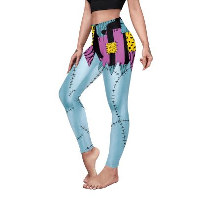 color cosplayer Womens Halloween Leggings Printed Stretchy Leggings Yoga Pants Blue