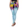 color cosplayer Womens Halloween Leggings Printed Stretchy Leggings Yoga Pants Blue view 3