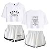 Xkpopfans SKZ 5 Star Shirt + Hot Pants Set Bangchan Woojin Felix Shorts T-Shirt Set White view 1