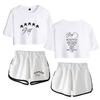 Xkpopfans SKZ 5 Star Shirt + Hot Pants Set Bangchan Woojin Felix Shorts T-Shirt Set White view 2
