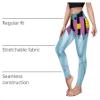 color cosplayer Womens Halloween Leggings Printed Stretchy Leggings Yoga Pants Blue view 4