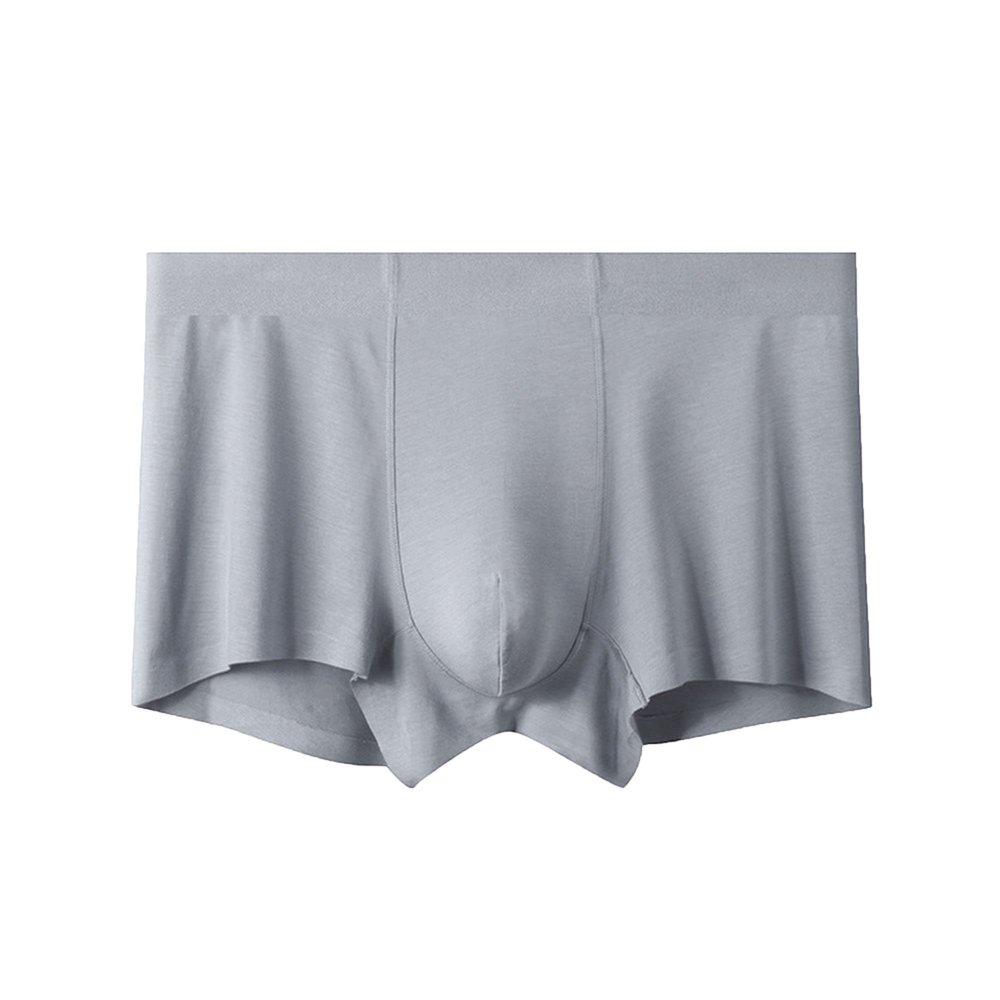 Men's Seamless Waist Boxer Briefs Breathable Quick-Drying Underwear Knitted Underpants (Gray A 1pc,Large)