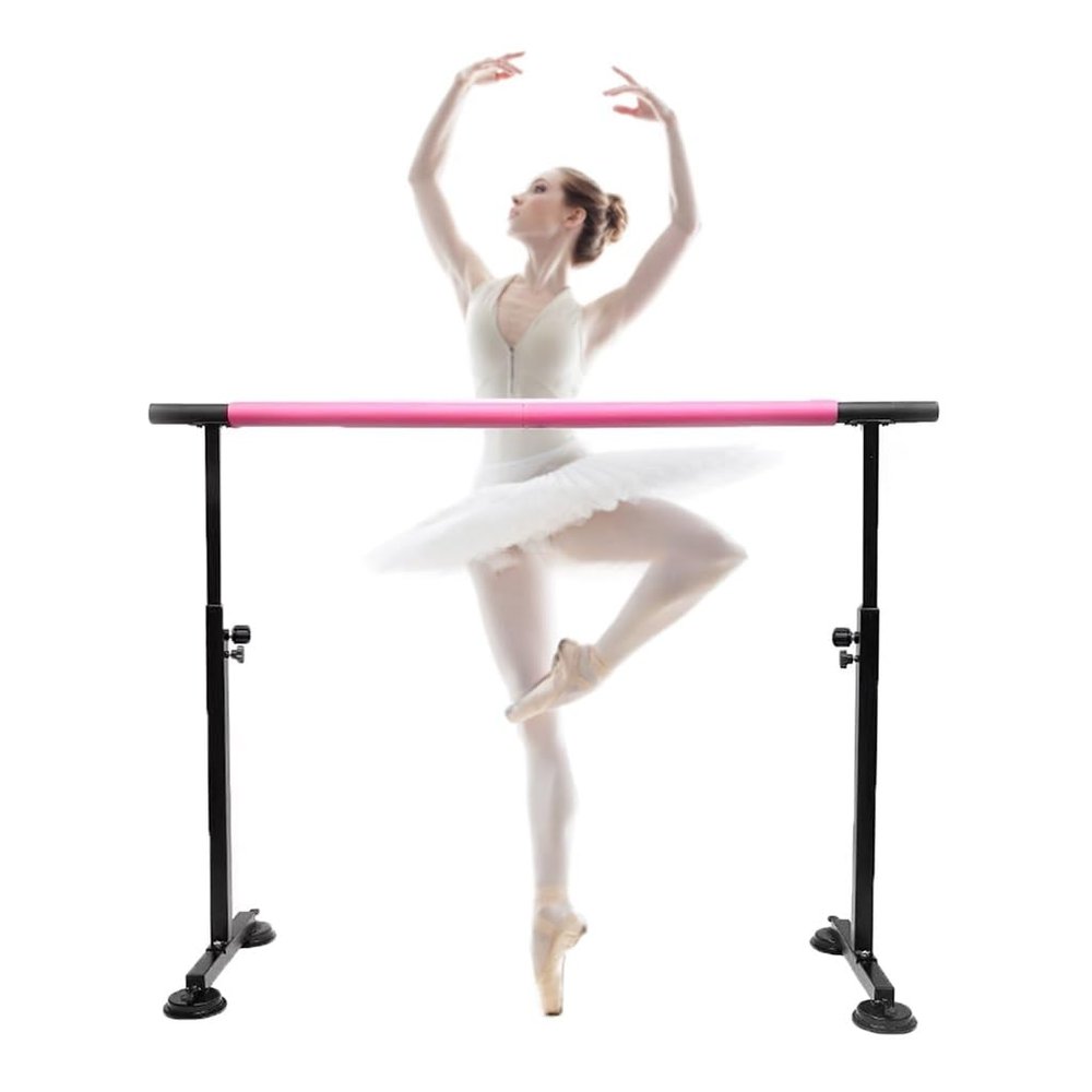 Ballet Barre Portable Lifting Steel Ballet Barre, Household Dance Studio Suction Cup Dance Training Pole, Can Bear A Weight of 250kg (Color : Pink, Size : 2M/6.6FT)