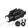 GOPLANT 2250 Lumens Weapon Laser Light Combo - Adjustable Rail LED Light and Green Laser Flashlight, Aircraft-Grade Aluminum, Magnetic Rechargeable Strobe Tactical Flashlight for Picatinny or GL Rail